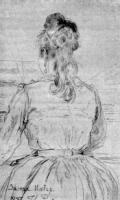 Софья Ментер за роялем.Рисунок.1887