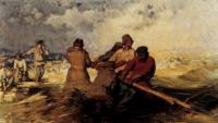 На плоту в шторм на Волге. 1870 